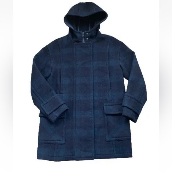 Abercrombie Fitch Wool Blend Pea Coat Women's Winter Zip Hoodie Pockets … - Picture 3 of 12